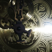 Antique clock dial featuring traditional timekeeping design and vintage craftsmanship