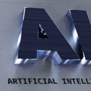 AI symbol with the words Artificial Intelligence representing modern intelligent technology