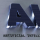 AI symbol with the words Artificial Intelligence representing modern intelligent technology