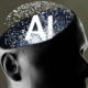 Conceptual 3D artwork representing artificial intelligence and contrasting perspectives on its influence on technology and society