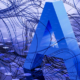 AI symbol surrounded by an intricate network of interconnected lines representing artificial intelligence and digital technology