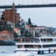 View of a suspension bridge spanning the Bosphorus Strait in Istanbul, Turkey, photographed during a boat tour