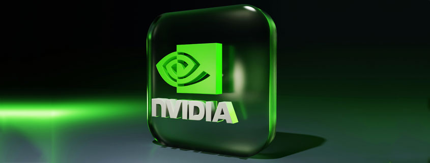 Nvidia-Company-Logo-and-Green-Eye-Symbol Nvidia company logo featuring its recognizable green eye-shaped symbol representing the graphics processing and artificial intelligence technology company
