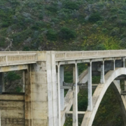 Scenic bridge near Monterey, California, surrounded by the natural landscape of the Pacific Coast