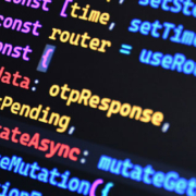 Computer screen displaying lines of software programming code used in application development
