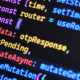 Computer screen displaying lines of software programming code used in application development